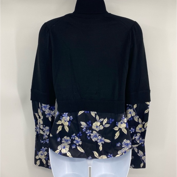 Veronica Beard | Nina Layered Slim-fit Jumper Mixed Media Sweater Silk Wool | S - Picture 9 of 13